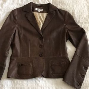 Genuine Brown Leather Jacket by Margaret O’Leary